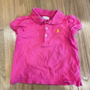 Ralph Lauren Hot Pink Polo with Yellow Logo